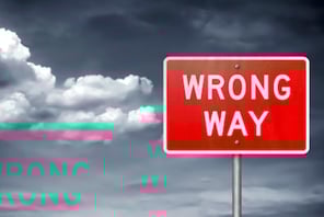 Wrong way sign