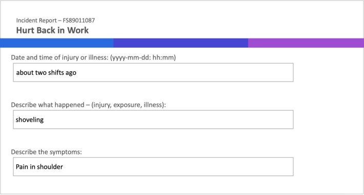 Incident report sample