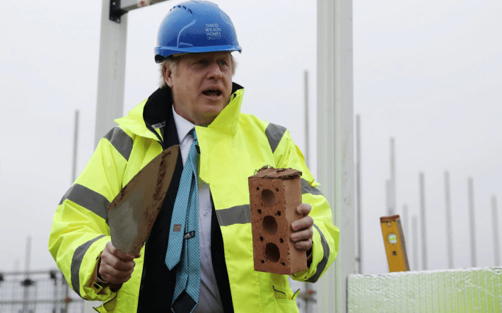 Boris in a hard hat